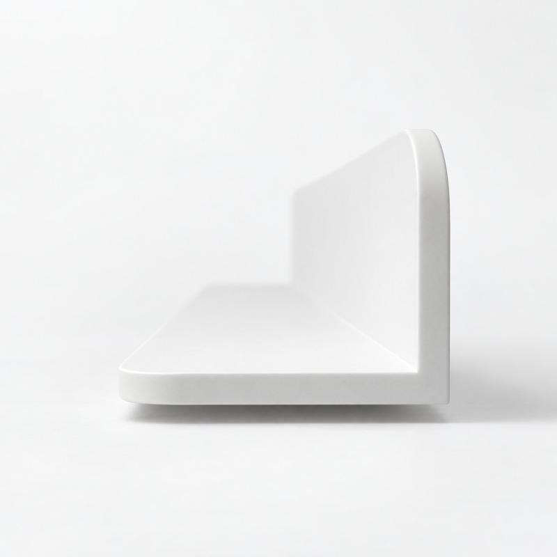 Solid-S Planchet plank mat wit douchekorf 120x12cm solid surface incl. blinde bevestiging 1208953449